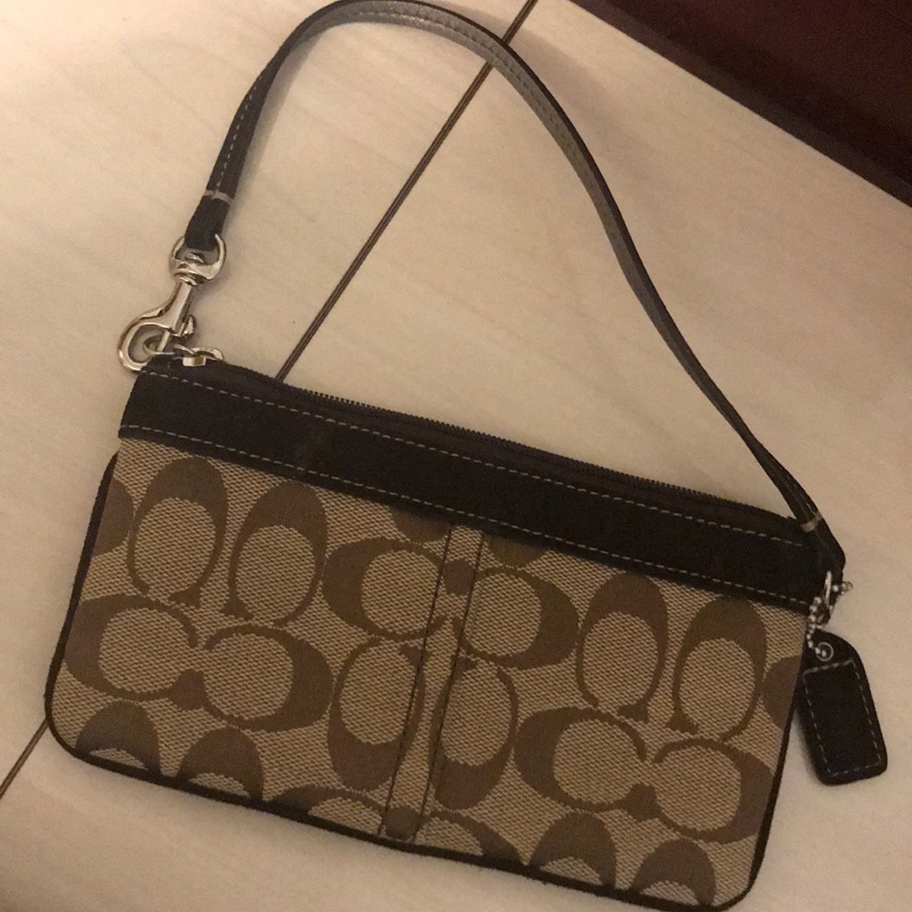 Brown coach wristlet